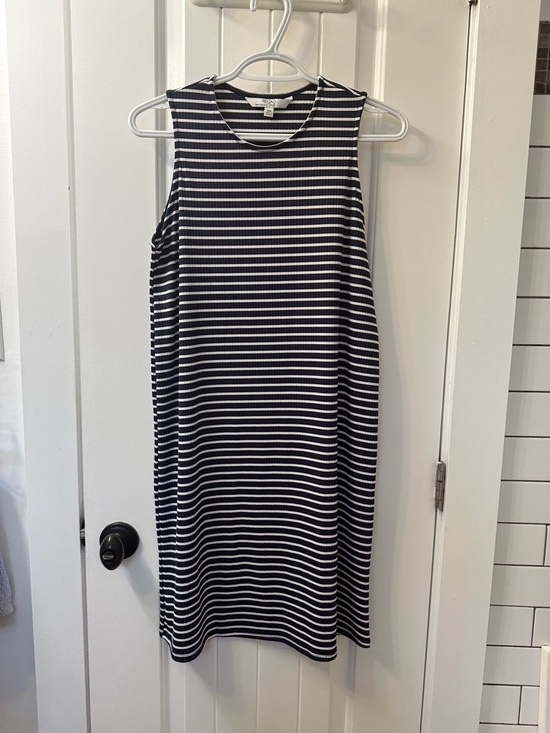 Dresses & Skirts - Sleeveless Navy and White Striped Dress . Never worn